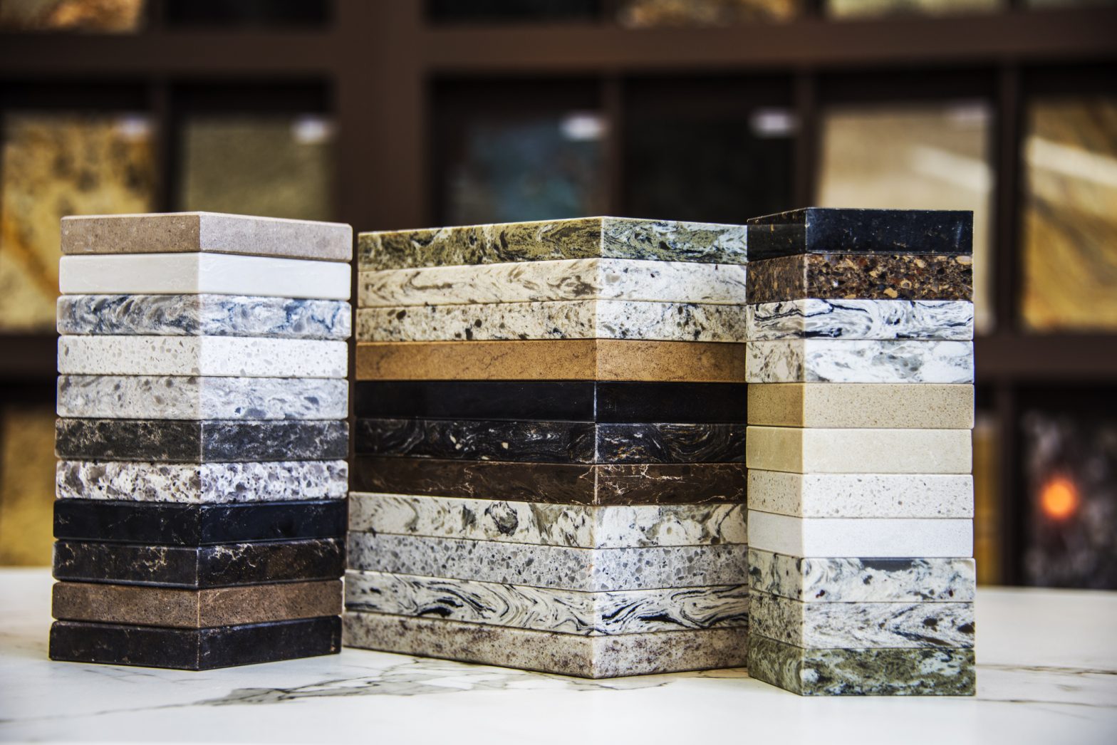 countertop samples for a granite countertop installation in pittsburgh