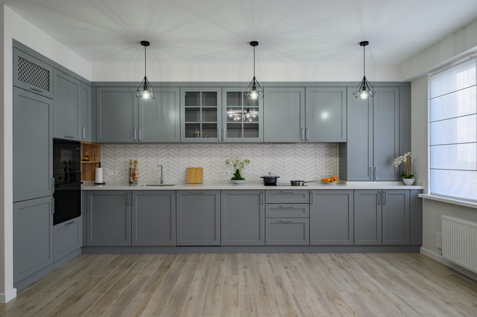 kitchen cabinets with the wall space above called a soffit