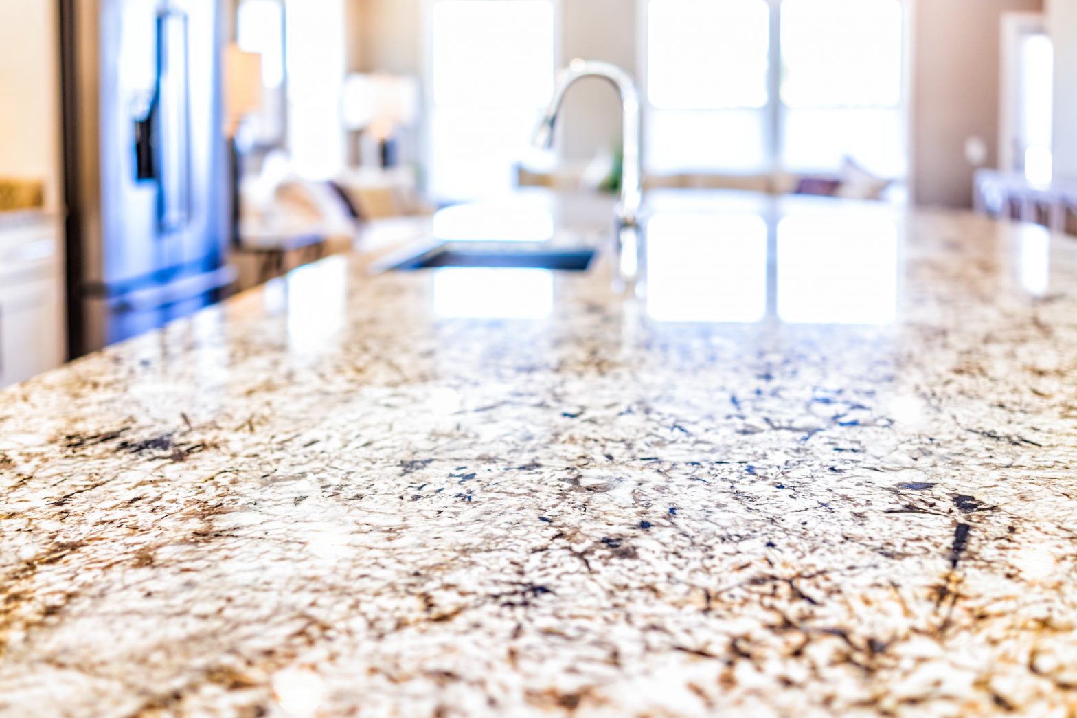 shiny granite countertops without paint