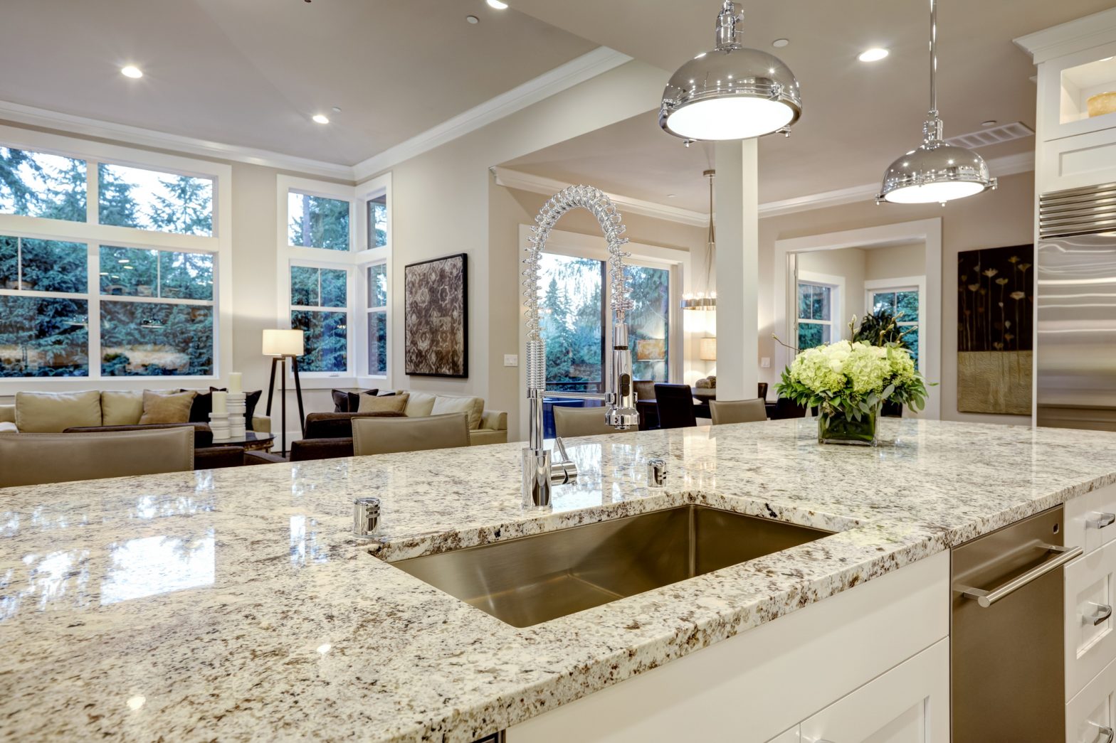 shiny granite countertops